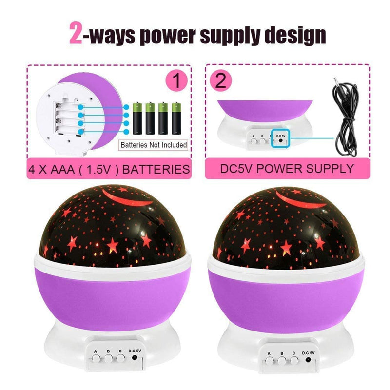 Lampara proyector de lunas y estrellas