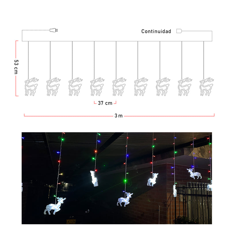 Cortina Led Figuras Reno