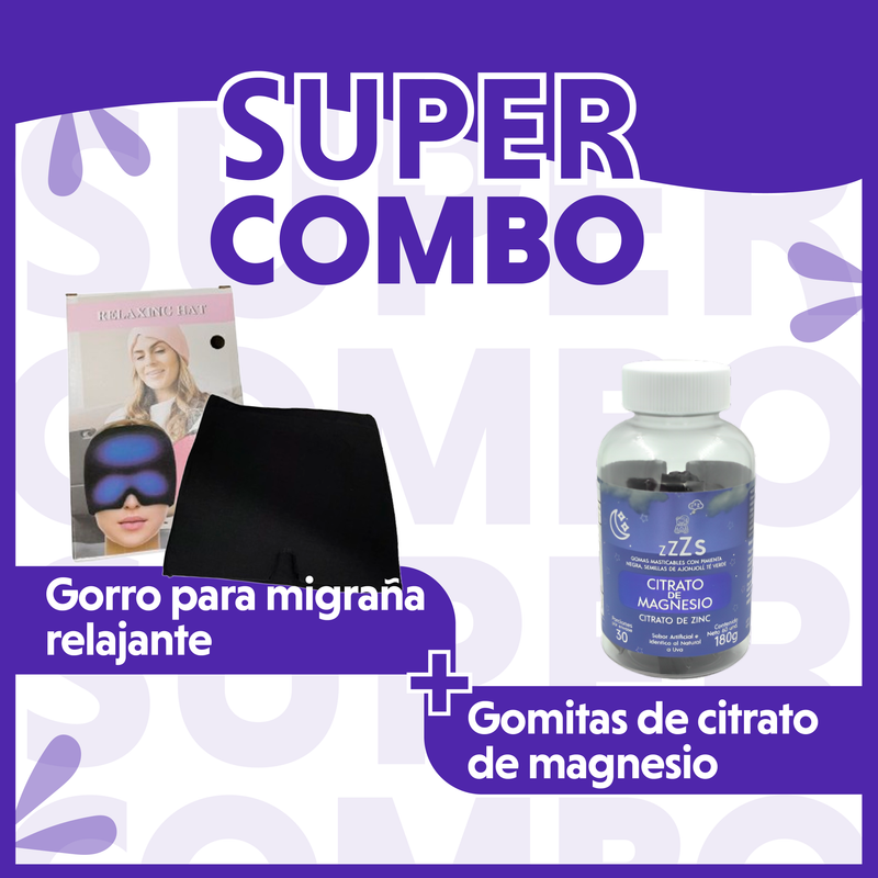 COMBO GORRO Y GOMITAS PARA DORMIR